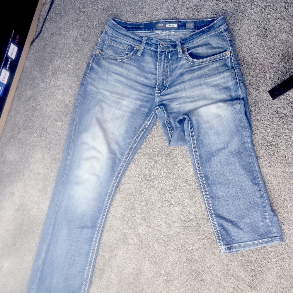 BKE Men's Straight Jeans - Light Blue